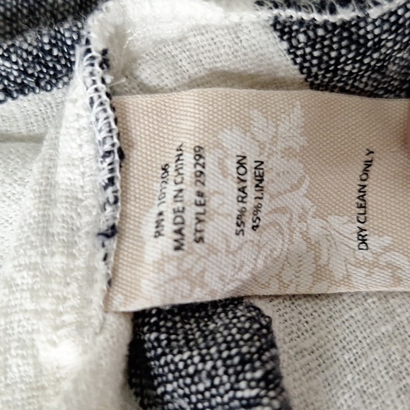 Soft Surroundings Black and White Dolman Sleeve Linen Blend Sundress Size L - Picture 13 of 15